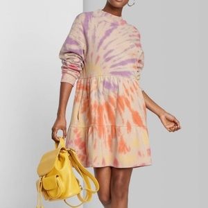 Wild Fable Pale Peach TyeDie sweatshirt Dress NWT